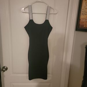 Little Black dress with silver straps